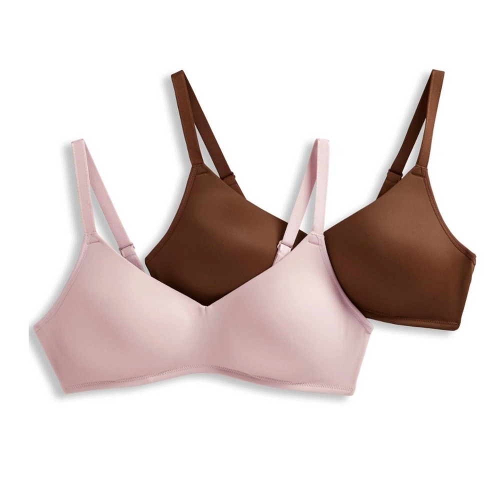 Jockey Smooth & Sleek Wirefree Molded Bra Set of 2 Coffee Pink 40DDD